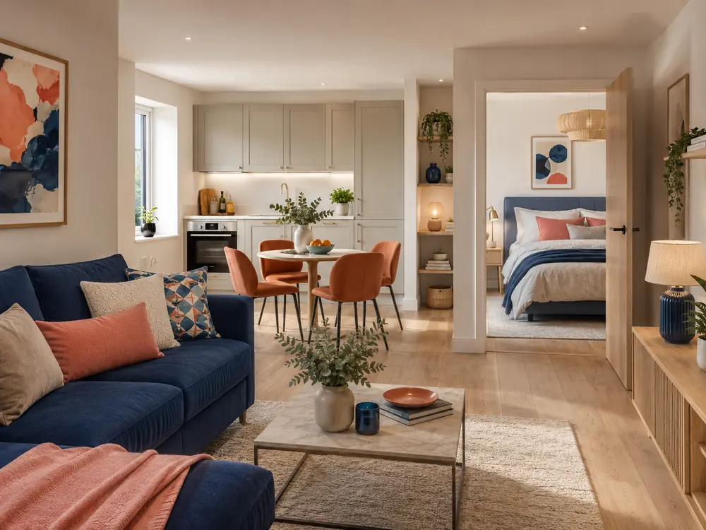A second realistic 3D design direction for Studio / 1-Bed Flat